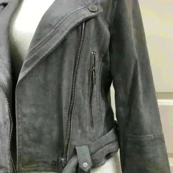 BLANKNYC Cloud Grey Suede Moto Jacket - Picture 9 of 15